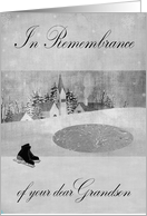 Remembrance of Grandson Thinking of you at Christmas Winter Scene card