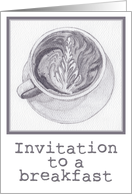 Cup Of Coffee Breakfast Invitation Note Card