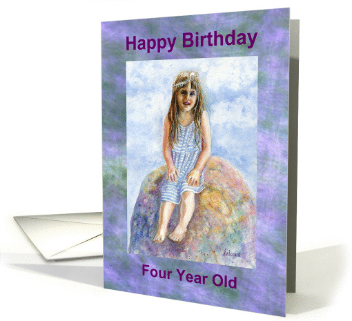 Four Year Old Girl's Birthday card (862602)