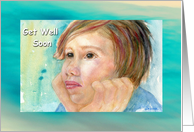 Get Well, Cancer Patient, Young, Sad Girl, Watercolor card