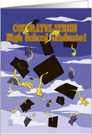 Graduation - Caps In The Air - CONGRATULATIONS High School Graduate! card