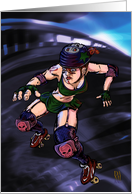 Roller Derby Girl Ilustration card