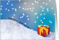 Norwegian Christmas and New Year Greetings - Gift and Snow card
