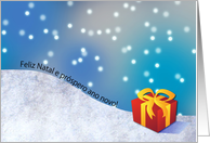 Portuguese Merry Christmas and a Happy New Year - Gift and Snow card