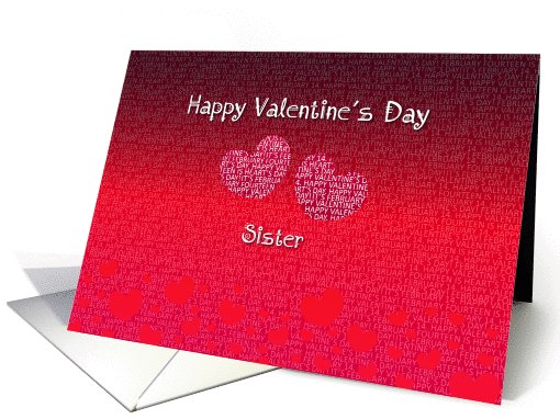 Sister Happy Valentine's Day - Hearts card (749378)