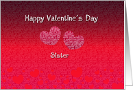 Sister Happy Valentine’s Day - Hearts card