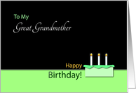 Happy BirthdayGreatGrandmother- Cake and Candles card