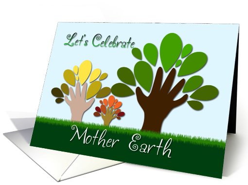Let's Celebrate Mother Earth - Hand Trunks card (774896)