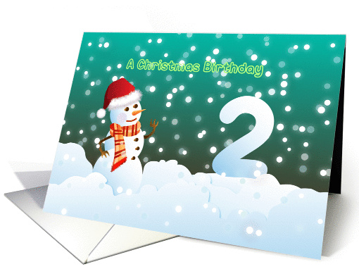 2nd Birthday on Christmas - Snowman and Snow card (894888)