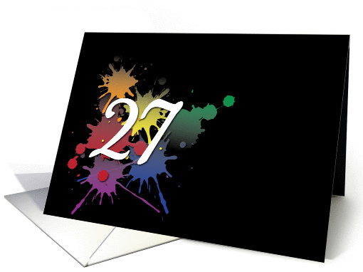 27th Birthday - Colorful Ink Splatter card (977175)