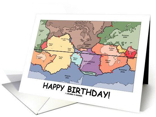 Happy Birthday! (Tectonic Plates Of The World Geography Map) card