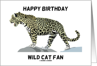 Happy Birthday Wild Cat Fan (Jaguar On Rock) card