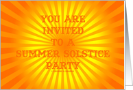 You Are Invited To A Summer Solstice Party (Solar Rays Of Light) card