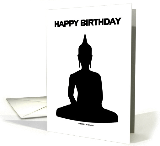 Happy Birthday (Meditating Sitting Buddha Silhouette) card (877403)