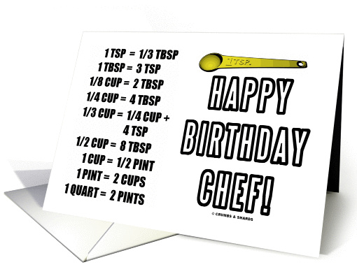 Happy Birthday Chef! Measurement Conversions Teaspoon card (896146)