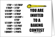 You Are Invited To A Baking Contest Measurements Conversion Chart card