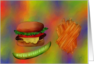 Hamburger & fries card