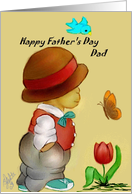 Father’s Day-Dad-Boy in a Derby,tulip,butterfly,blue bird card