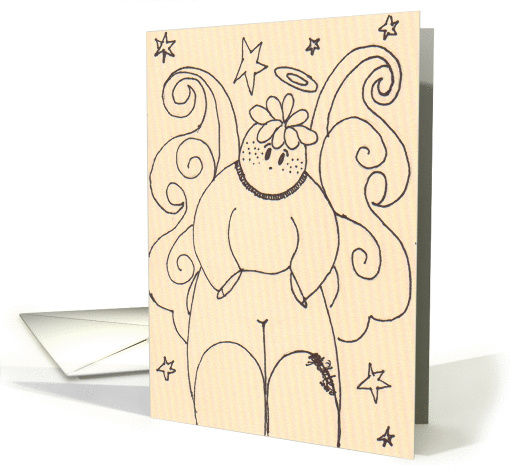 Angel Boy, stars, coloring book card (637878)