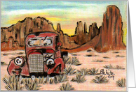 Old Truck in Desert, card