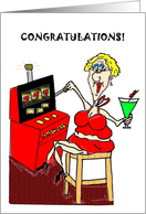 CONGRATULATIONS RETIREMENT SLOT MACHINE card