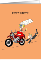 SAVE THE DATE FUNNY BIKER WEDDING INVITATION card