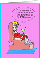 Martini and Pedicure Over the Hill Birthday Card