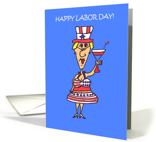 Happy Labor Patriotic Woman Character card (850906)