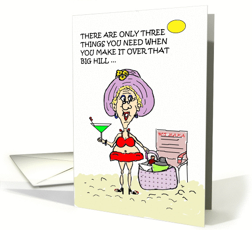 Hot Mama Over The Hill Martini Beach card (867483)