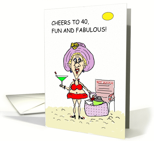 Cheers to Forty, Fun and Fabulous Birthday card (870053)