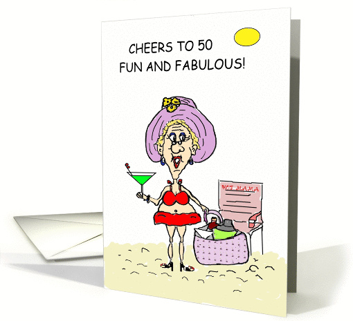 Cheers to Fifty, Fun and Fabulous Birthday card (870055)
