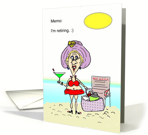 I'M Retiring Beach Card Announcement
 card (897611)