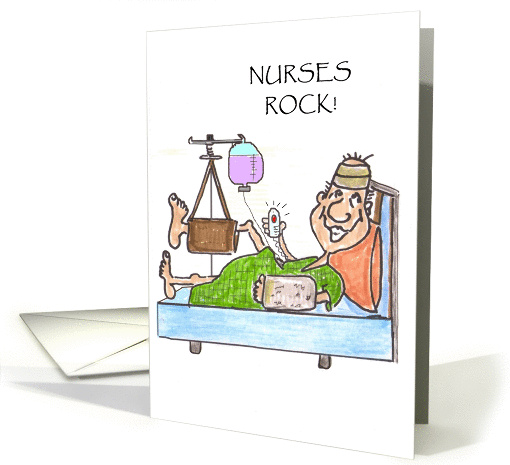 Maninhospitalbedwithbrokenbones-Nursesrocknursesday card (921433)