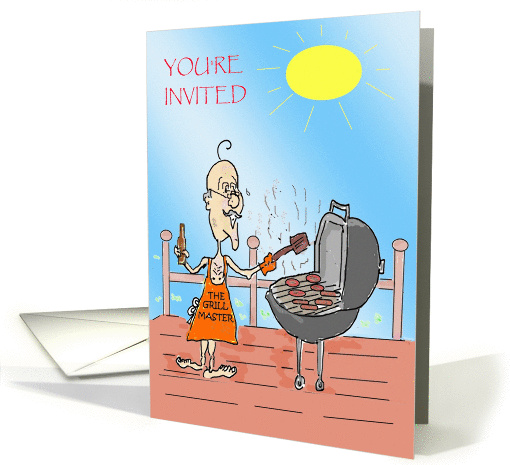 Funnymangrillingmemorialdayinvitation card (925913)