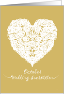 heart of love in October Wedding Invitation card