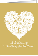 Heart of Love in February Wedding Invitation card