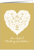 Heart of Love in April Wedding Invitation card