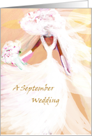 Wedding inSeptember wedding Invitation, bride in white card