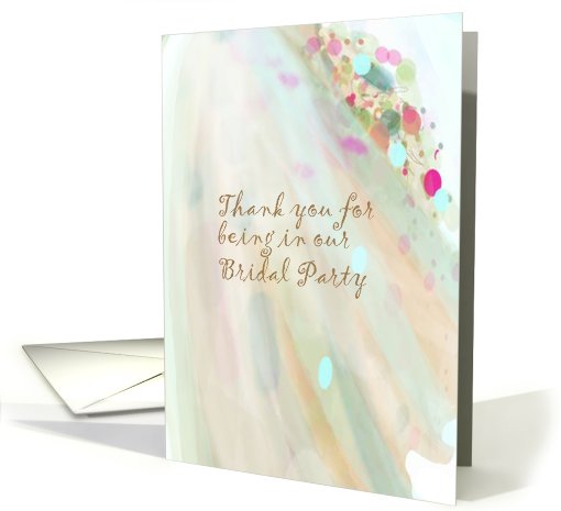 Thank you bridal party, pastel flowing fabric card (655080)