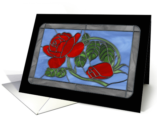 I Love You Rose Stained Glass card (599337)