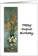 Happy August Birthday with Gladiolus card