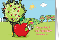Happy Eat a Red Apple Day December 1 card