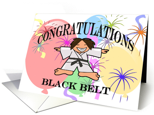 Congratulations Black Belt Karate card (1313778)