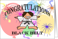 Congratulations Black Belt Karate card