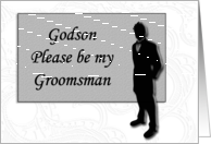 Groomsman request ~ Godson, Man in Black Silhouette card