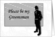 Groomsman request, Man in Black Silhouette card