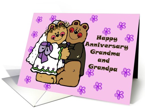 Anniversary for Grandparents Hugging Teddy Bears card (752665)