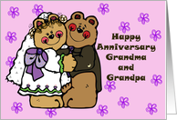 Anniversary for Grandparents Hugging Teddy Bears card