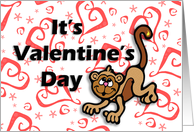 Valentine’s Day Monkey card