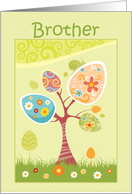Eggs on Spring Tree Easter Greeting for Brother card